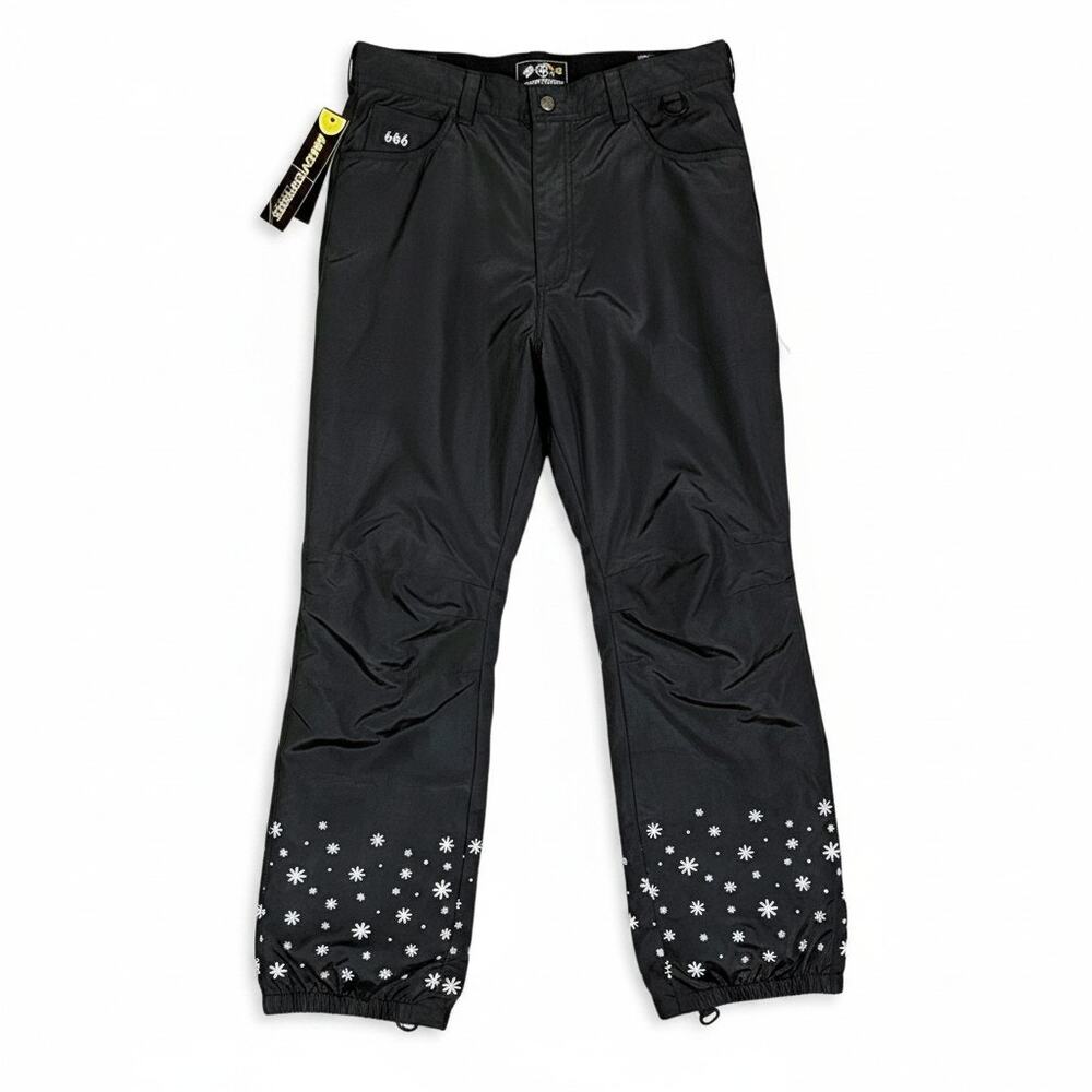Vintage 686 Enterprises Men's Medium Black Snowboarding Ski Pants 90s Deadstock